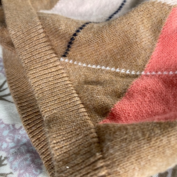 Tommy Hilfiger pink white diamond plaid pullover sweater - Picture 4 of 7